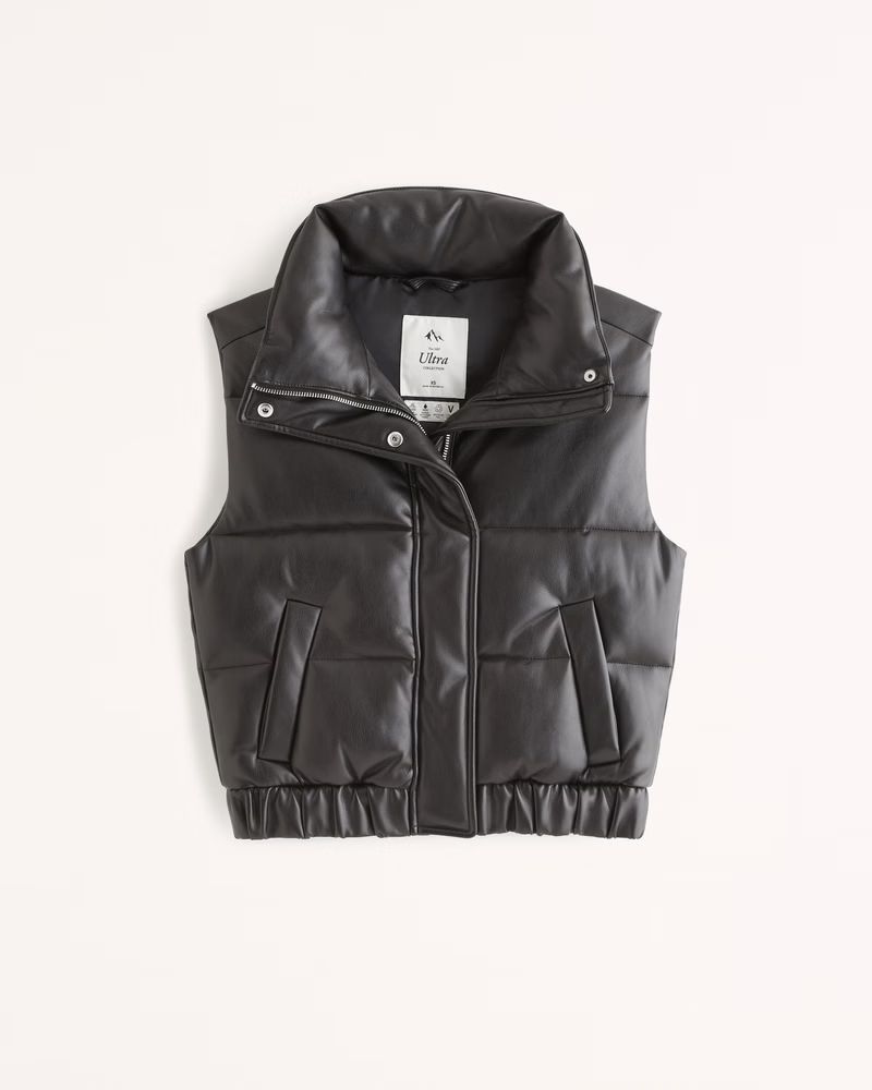 Vegan Leather Ultra Puffer Vest | Abercrombie & Fitch (US)