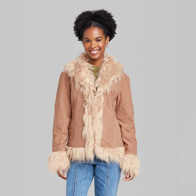 Women's Faux Fur Trim Jacket - Wild Fable™ | Target