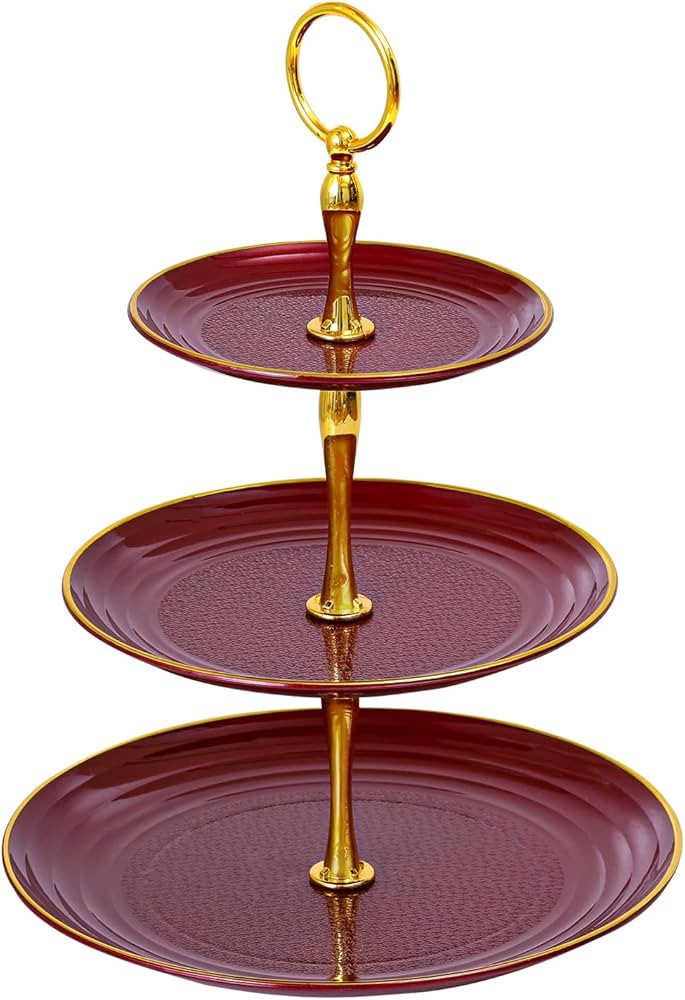 Soleebee 3-Tier Cupcake Stand, Round Plastic Tiered Serving Tray, Cup Cake Tower for Birthday Wed... | Amazon (US)