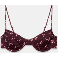 Zara - Underwire Floral Print Bikini Top - Burgundy - Xl - Woman | Zara US