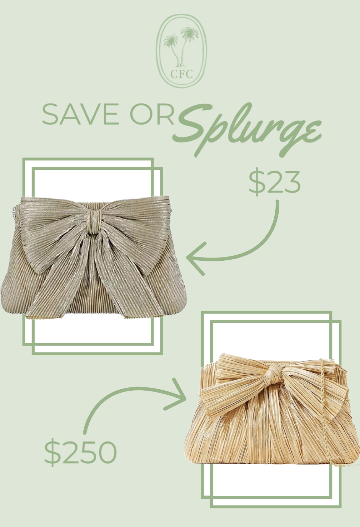 Save or splurge on the gold bow clutch from Loeffler Randall  

#LTKfindsunder50 #LTKitbag #LTKHoliday