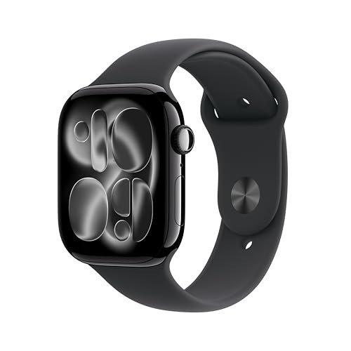 Apple Watch Series 11 GPS 46mm Smartwatch with Jet Black Aluminium Case with Black Sport Band M/L. Sleep Score, Fitness Tracker, Health Monitoring, Always-On Display, Water Resistant | Amazon (UK)