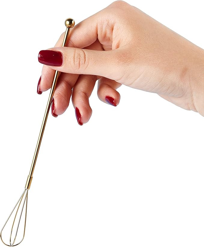 Gold Whisk Swizzle Sticks for Drinks Coffee Beverages Cocktail, Stainless Steel - Set of 4 | Amazon (US)