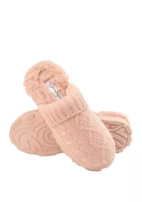 Jessica Simpson Women's Sweater Cable Knit Slippers - - | Belk