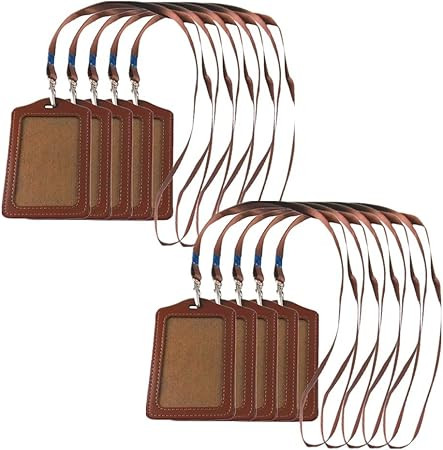 yueton 10pcs Vertical Style Leather Business ID Badge Card Holder, Name Card Business Card Holder... | Amazon (US)
