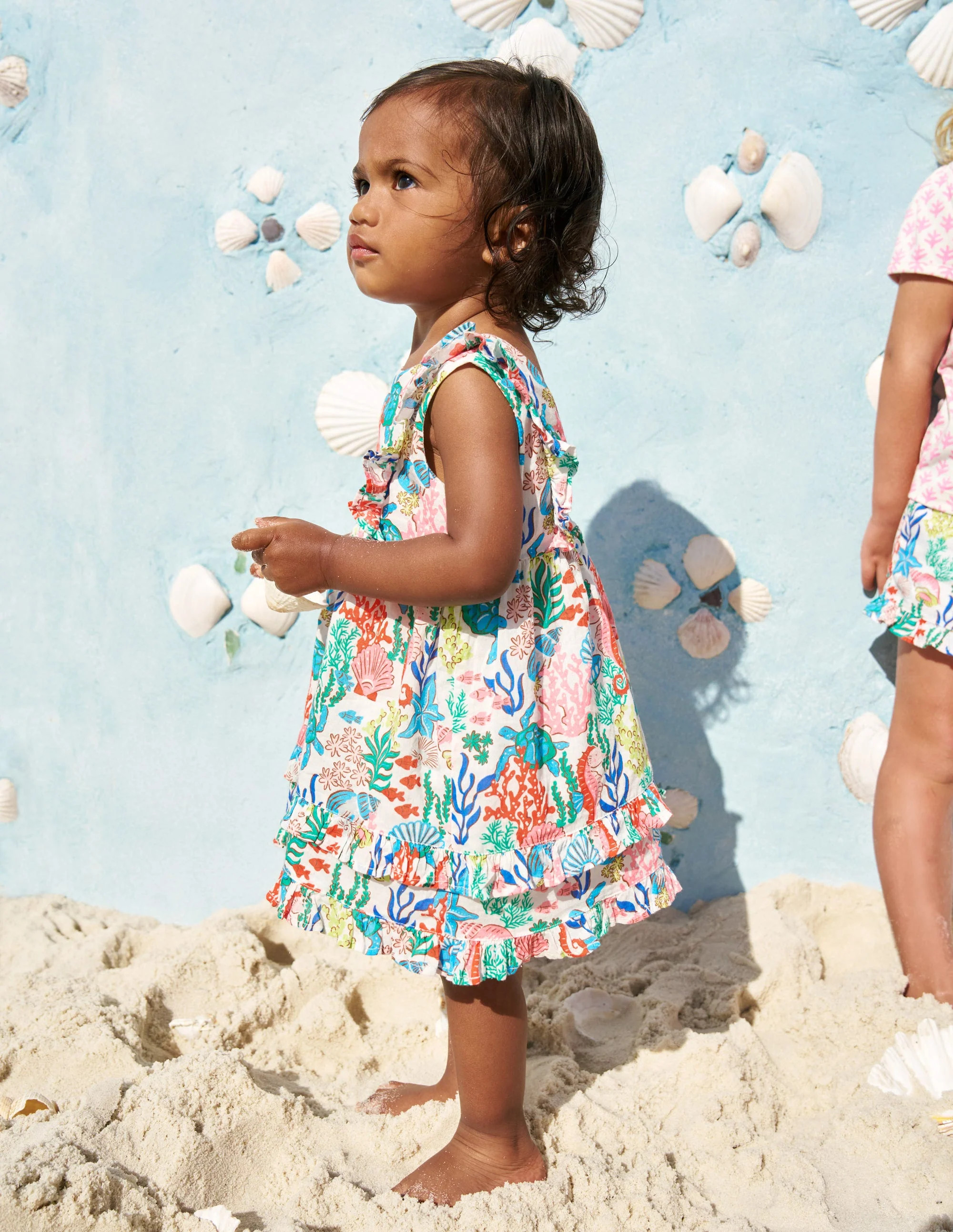 Frilly Pinny Dress-Multi Coral Cove | Boden UK