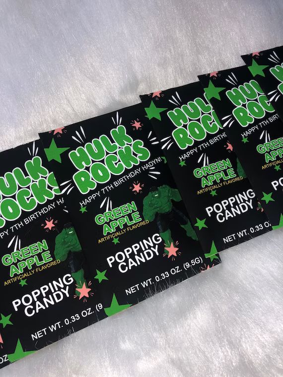 Hulk Custom Pop Rocks Candy, Printed and Shipped! Custom Pop Rocks Candy Wrappers! Hulk/ Avengers... | Etsy (US)