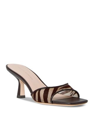 Loeffler Randall Women's Zebra Print Mesh Fabric Mid Heel Sandals | Bloomingdale's (US)