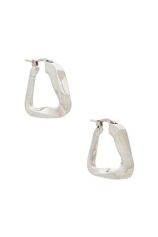 Bottega Veneta Twisted Hoop Earrings in Silver | FWRD | FWRD 
