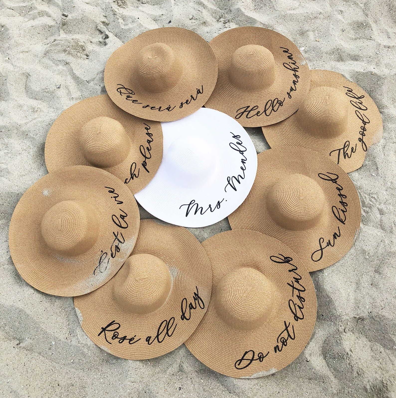 Personalized Beach Hats Bridesmaid Hats Beach Hat Custom Name | Etsy | Etsy (US)