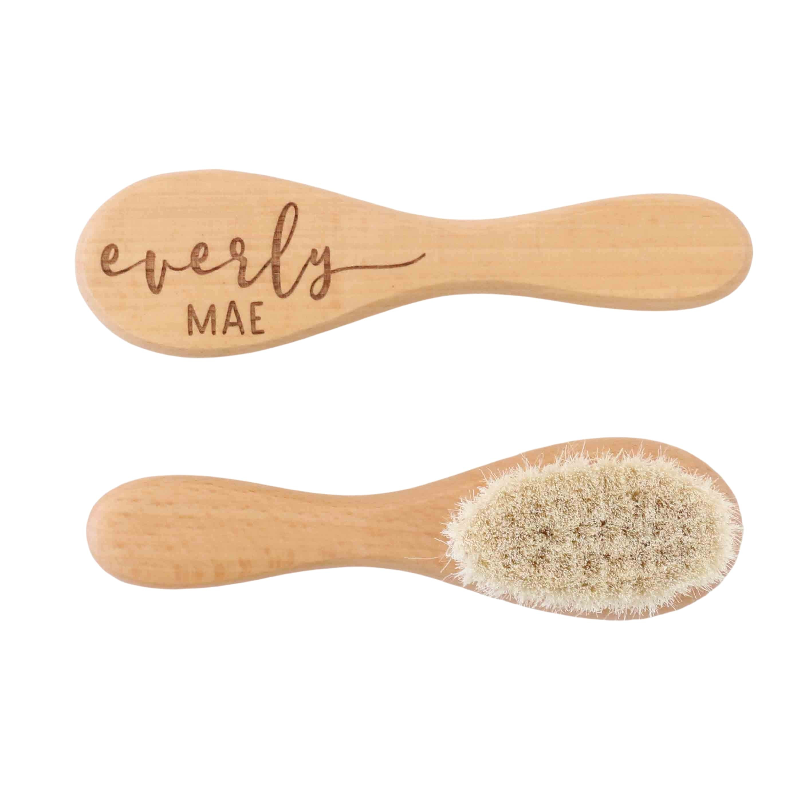 Personalized Wooden Baby Brush | Sweet Script | Caden Lane