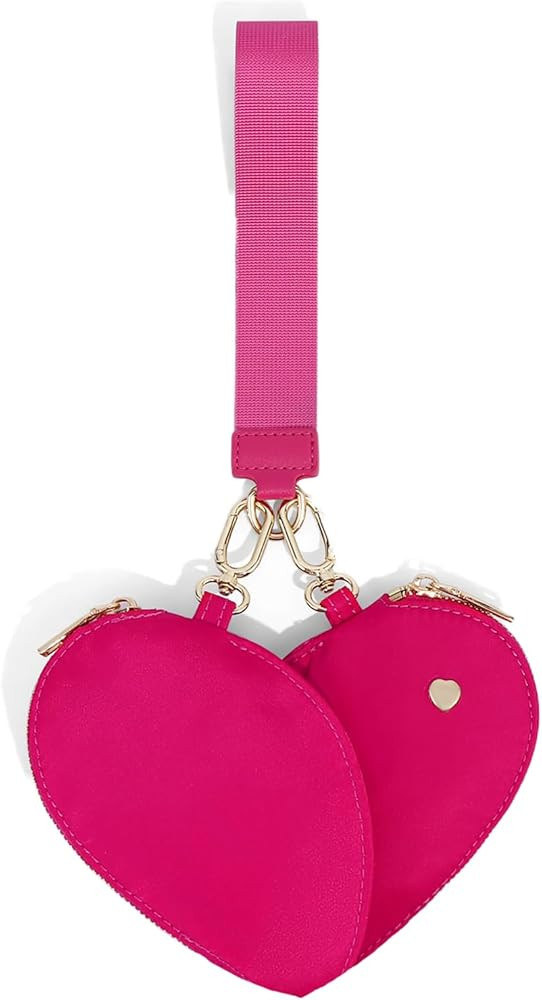 LIERWOI Dual Pouch Wristlet Heart for Women,Stylish Wristlet Wallets,Detachable Keychain Wristlet... | Amazon (US)