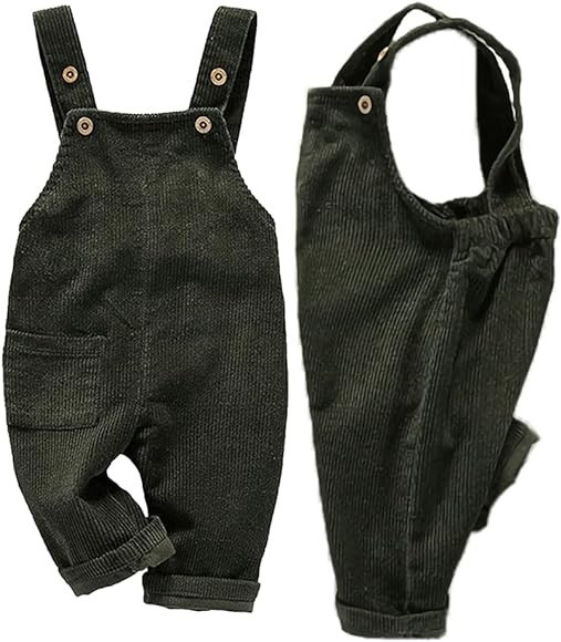 Mornyray Toddler Boy Girl Soft Corduroy Suspender Pants Kids Overalls Loose Retro | Amazon (US)