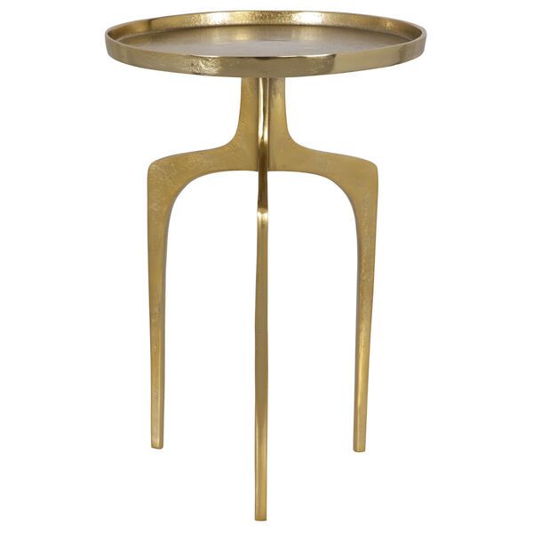 Linden Soft Gold Textured Side Table | Bellacor