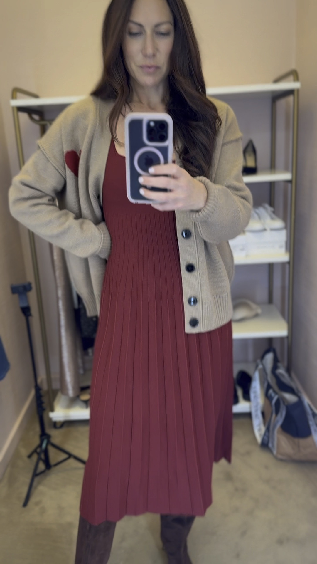 Another perfect Thanksgiving 🦃 look that can take you through the whole holiday season. The dress is a great comfort party dress and the cardigan adds some fun interest. 

TTS.

#LTKStyleTip #LTKSeasonal #LTKHoliday