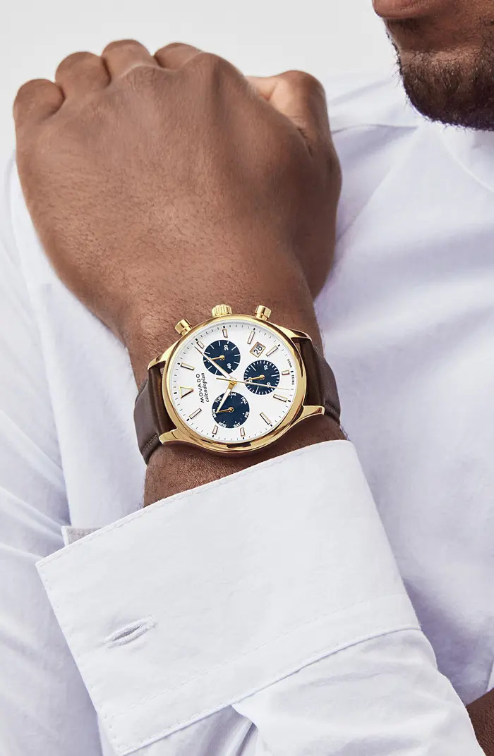 'Heritage' Chronograph Leather Strap Watch, 43mm | Nordstrom