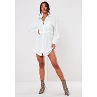 White Oversized Utility Shirt Dress | Missguided (US & CA)