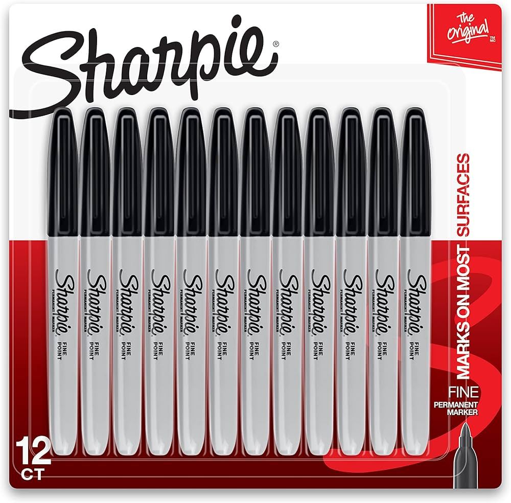 SHARPIE Permanent Markers, Fine Point, Black, 12 Count | Amazon (US)