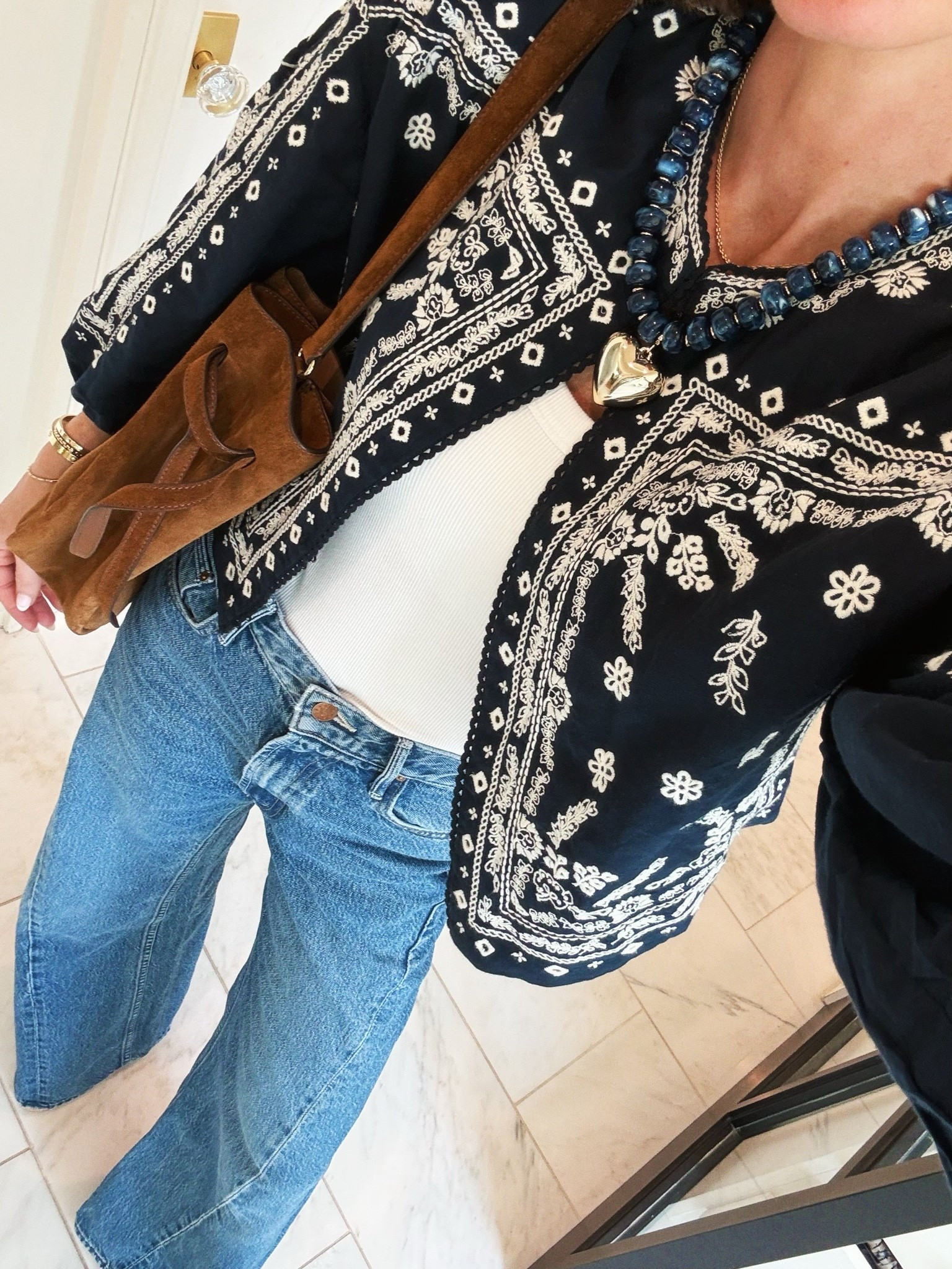 Outfit of the day! How cute is this navy jacket?! Paired with one of my favorite jeans 🤍

#LTKootd