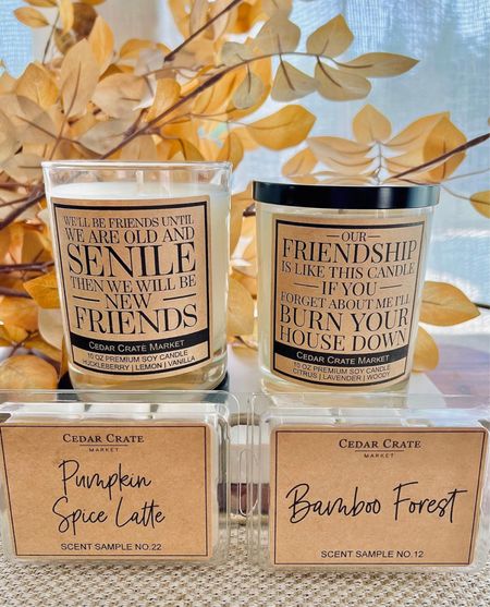 🤣 there’s a candle for everyone and every occasion! I just love the humor that comes with it AND the scents are so lovely! 🎁 If you need a birthday, best friend, retirement or wedding gifts, take a look!

#amazon #forthehome #giftguide #cedarcratemarket

#LTKfindsunder50 #LTKGiftGuide #LTKhome