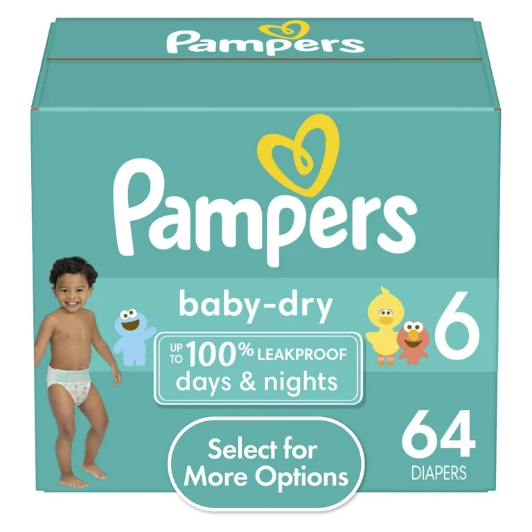 Pampers Baby Dry Diapers Size 6, 64 Count (Select for More Options) | Walmart (US)