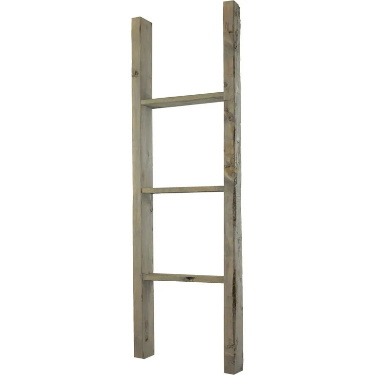 15"W x 48"H x 3 1/2"D Vintage Farmhouse 3 Rung Ladder, Barnwood Decor Collection, Reclaimed Grey ... | Walmart (US)