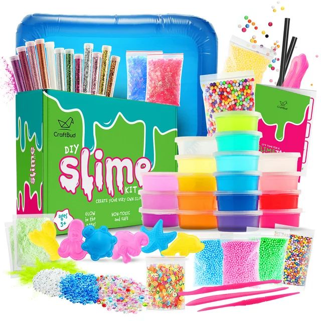 CraftBud Slime Kit DIY for Girls Boys , Kids Arts & Crafts Toys, Slime Making Kit Glows in The Da... | Walmart (US)