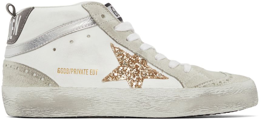 SSENSE Exclusive Glitter Mid Star Sneakers | SSENSE