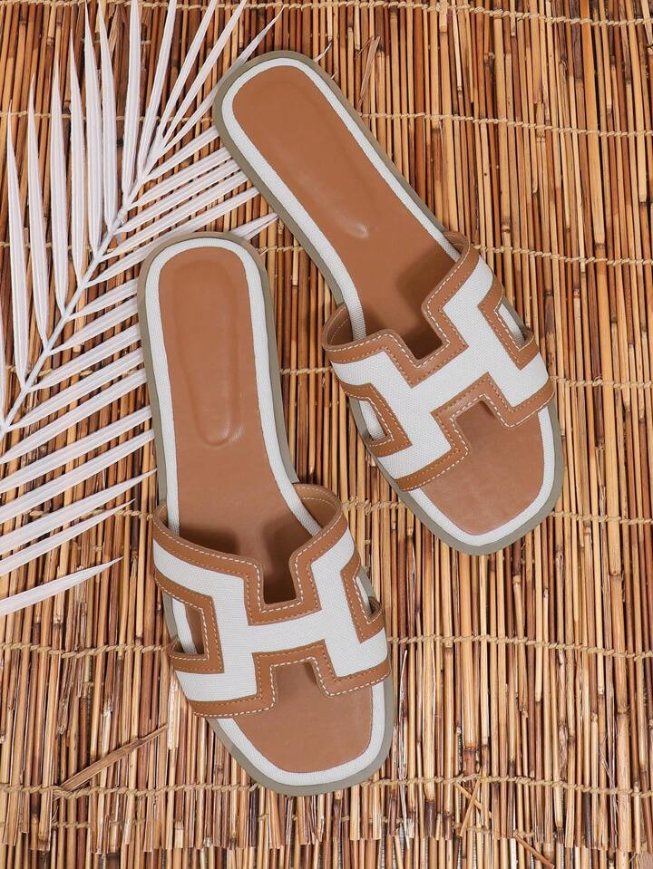 SHEIN SHUZIA Women'S H Toe Band Slip On Casual Slipper Sandals New Year Holiday Valentine Gifts Summer Shoes Valentines | SHEIN