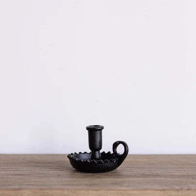 Scalloped Black Iron Candle Holder | luxe bCO
