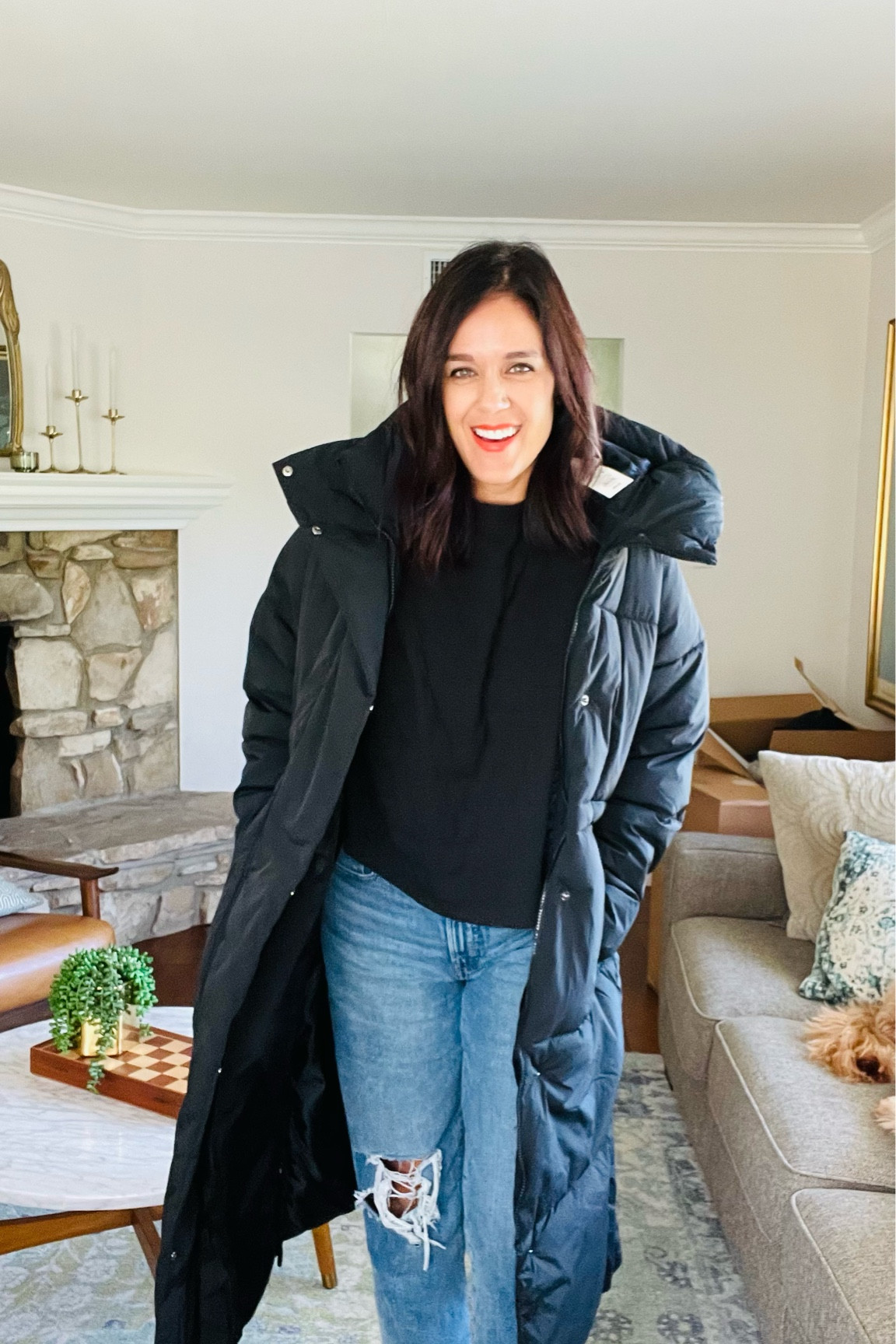 Long black puffer target coat 

#LTKSeasonal #LTKHoliday #LTKunder100