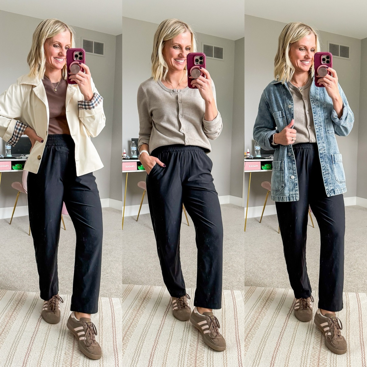 Fall Capsule 2026 🍂 Three ways I'm styling my black wide-leg pants! This is look 9 of 10 with this piece — my 20-piece capsule mixes and matches into 120 outfits. Which one is your favorite?! Shop the pieces on my LTK! 🤎 

 #fallcapsulewardrobe #capsulewardrobe #falloutfits #fallfashion #petitestyle #affordablefashion #ltkstyle #ltkfall