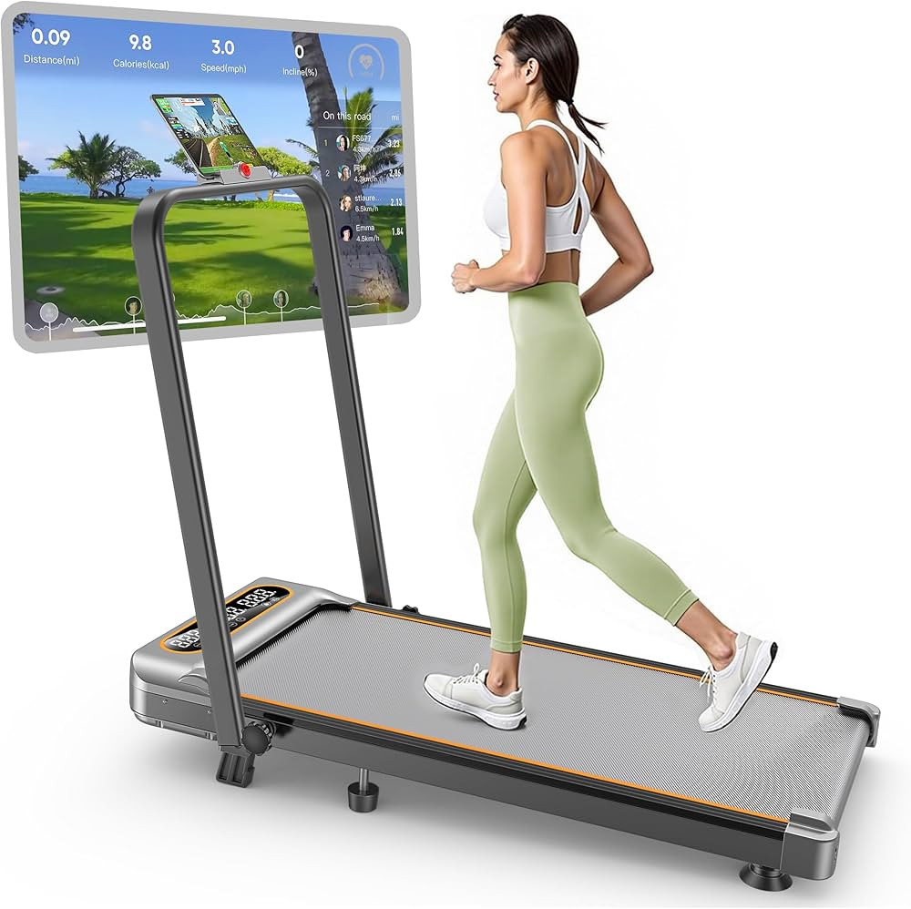 Foldable Treadmill with 10% Incline, 3.5HP Low Noise Walking Pad Treadmill with Handle Bar, Raysp... | Amazon (US)