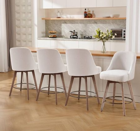 24" Counter Height Swivel Bar Stools - High Back Swivel Counter Stools with Upholstered Seat & Solid Wood Footrest, Counter Bar Chairs for Kitchen Island 

#LTKSaleAlert #LTKHome #LTKStyleTip