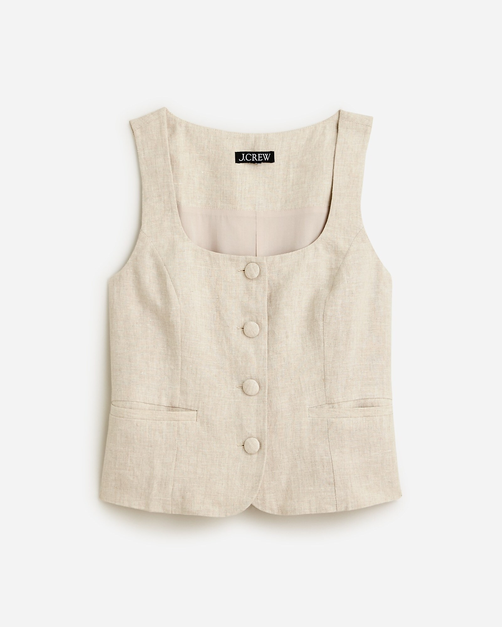Scoopneck linen-blend vest | J. Crew US