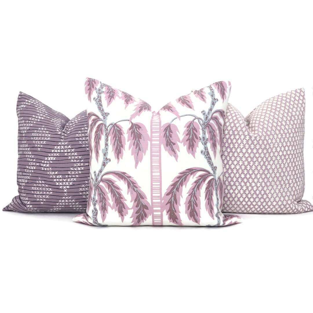 Sister Parish Parma Purple Palms Decorative Pillow Cover - Etsy | Etsy (US)