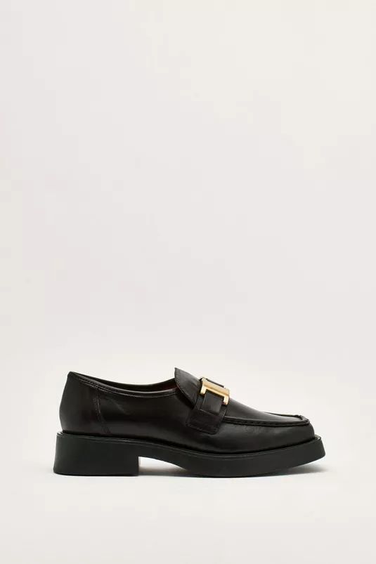 Leather Buckle Smooth Chunky Loafers | Nasty Gal UK (+IE)