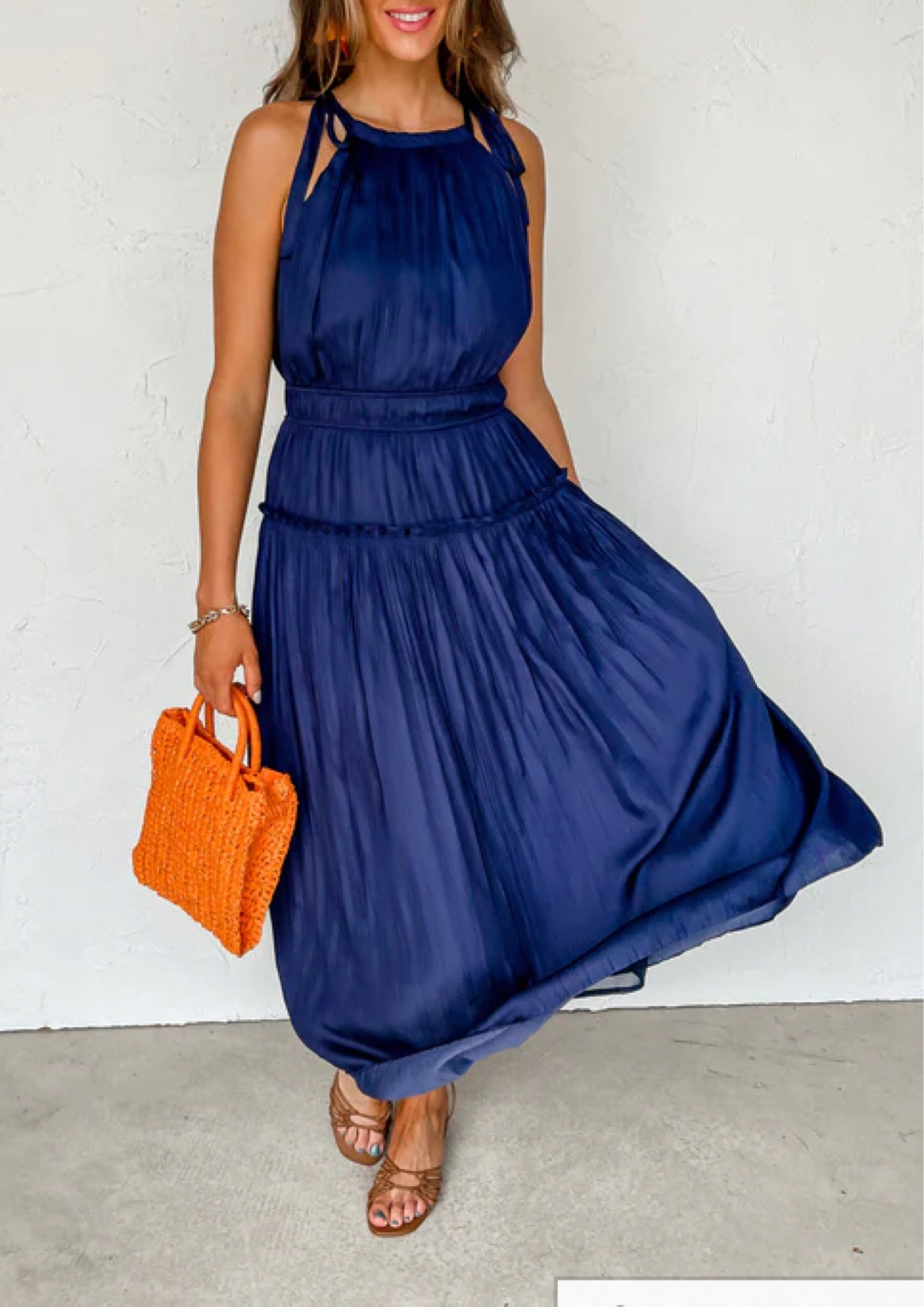 sau lee blue mini dress Stephanie modest midi dress-final sale – JanieLanie main image 1