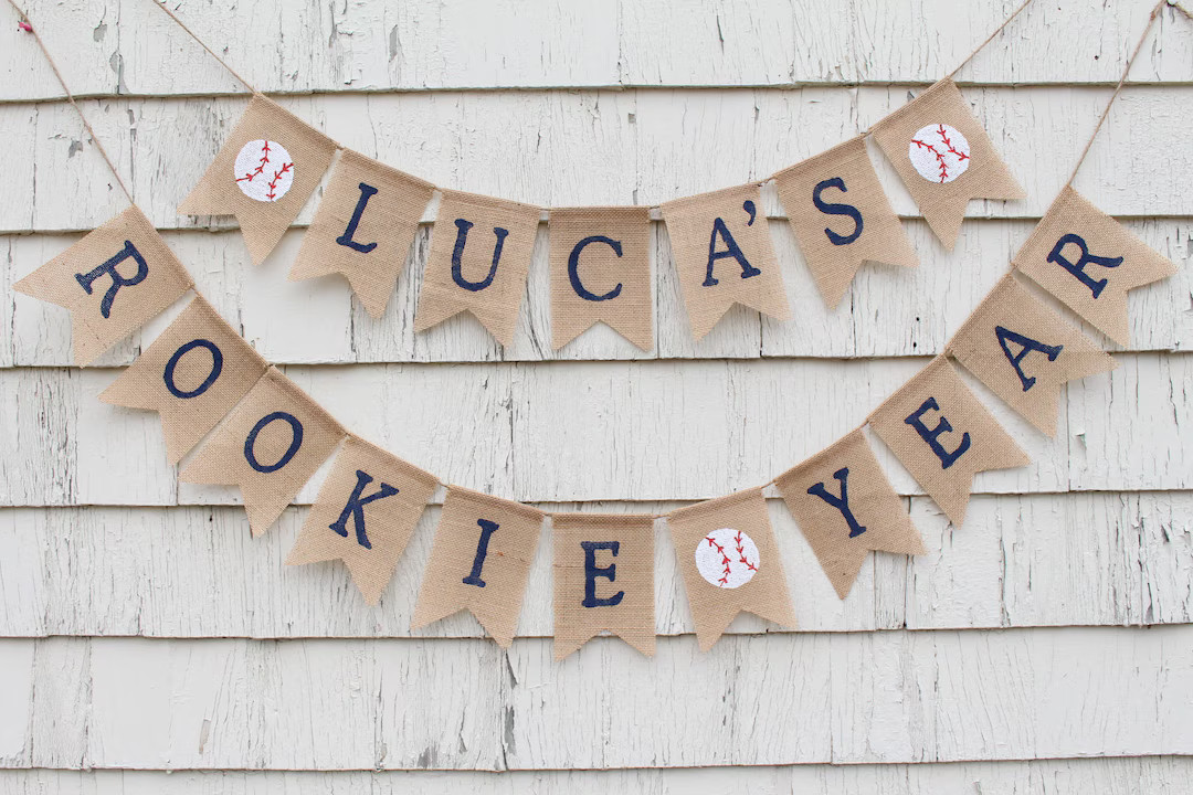 Rookie Year Birthday, Rookie Year Banner, Baseball Rookie Year, Baseball first 1st Birthday, Vint... | Etsy (US)