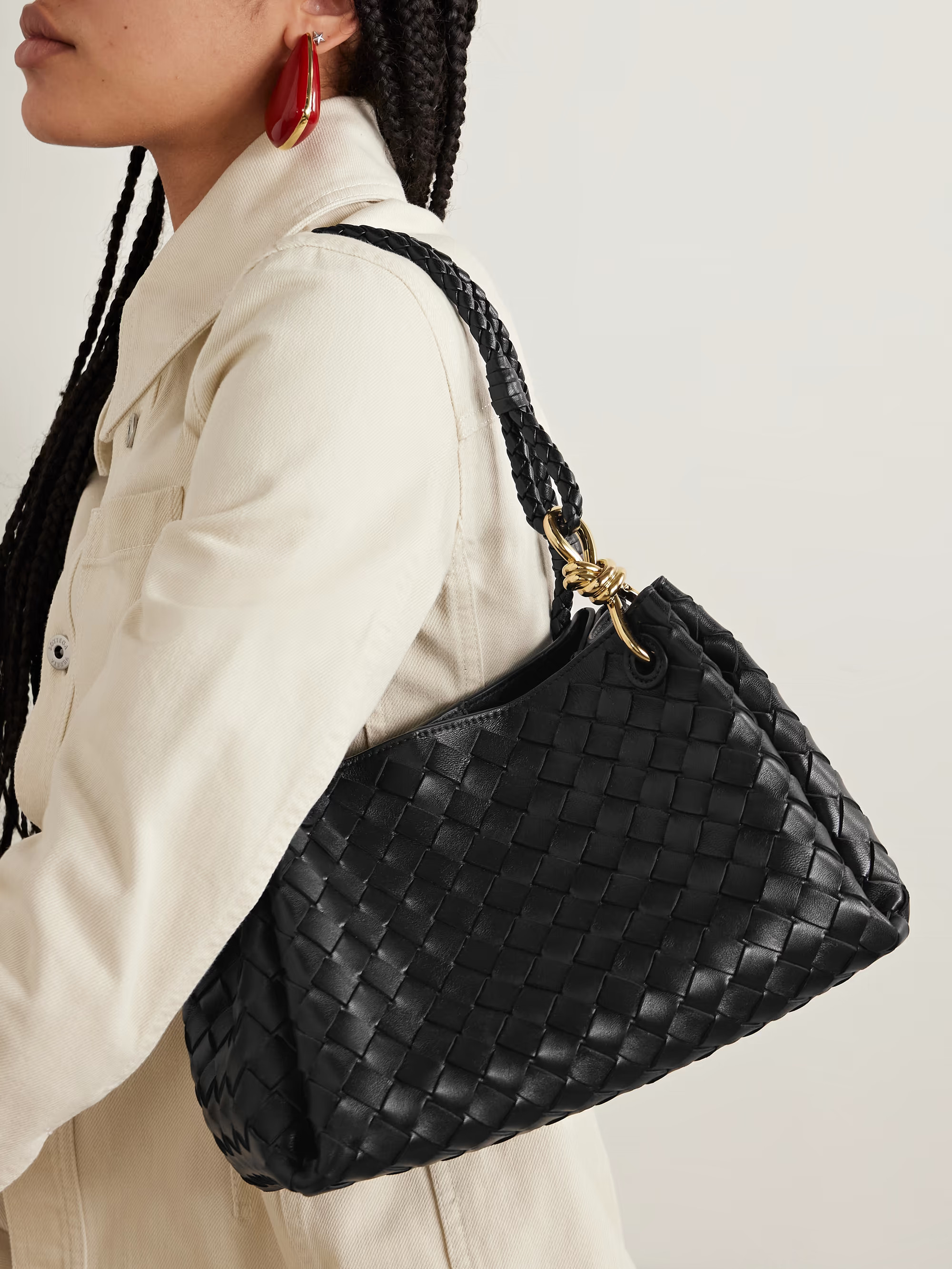 Parachute medium intrecciato leather shoulder bag | NET-A-PORTER (UK & EU)