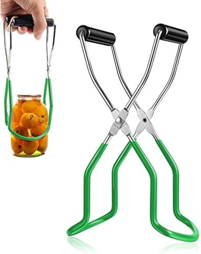 Canning Jar Lifter Tongs - Stainless Steel Jar Lifter with Rubber Grips | Amazon (US)
