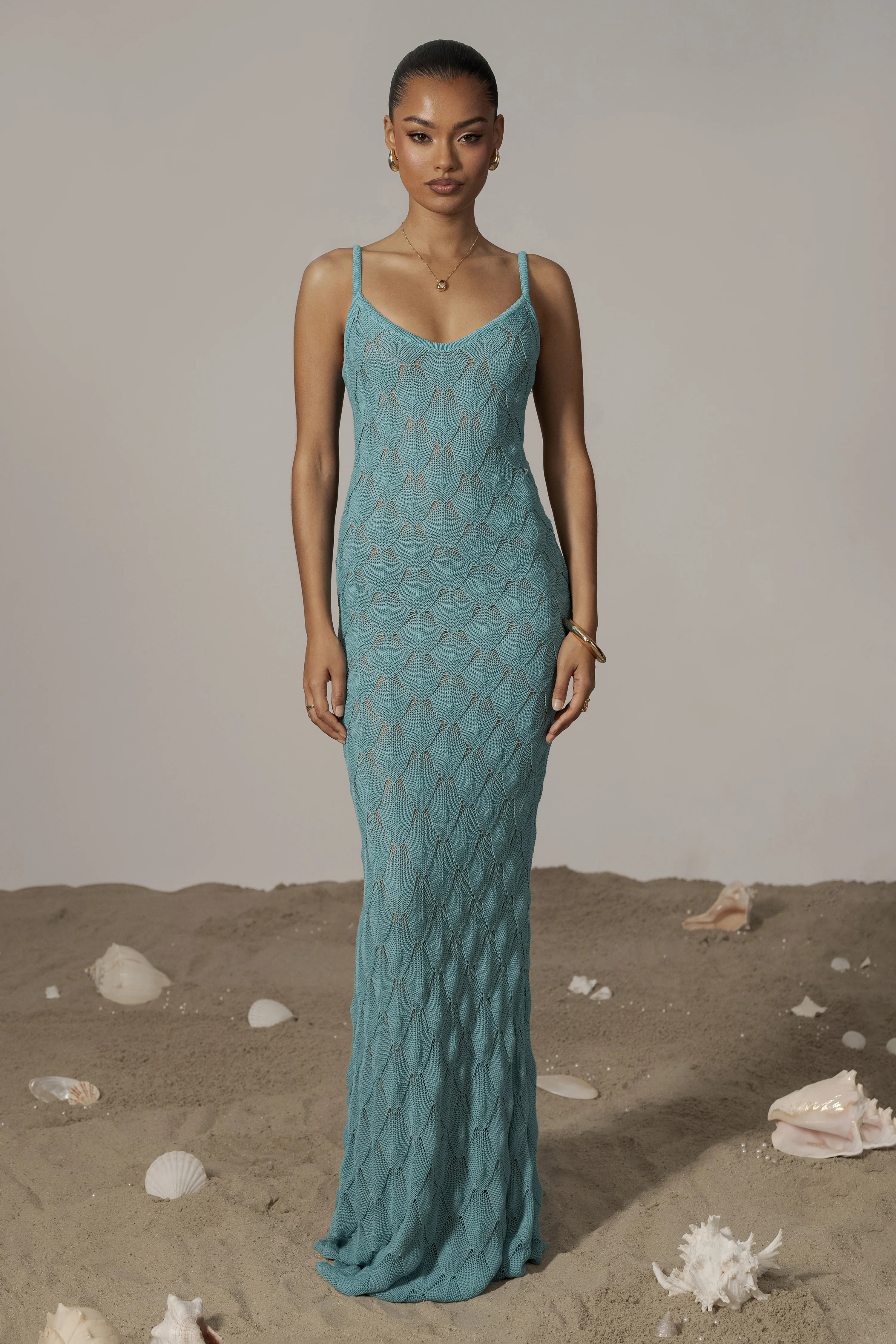 Aqua Gabriela Knit Maxi Dress | JLUXLABEL