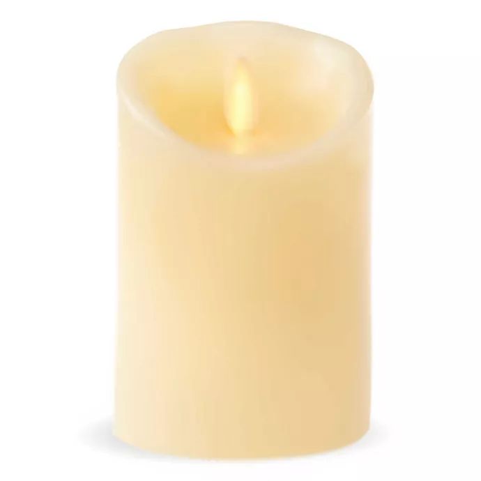 Luminara© Real-Flame Effect 4.5-Inch Pillar Candle in Ivory | Bed Bath & Beyond | Bed Bath & Beyond