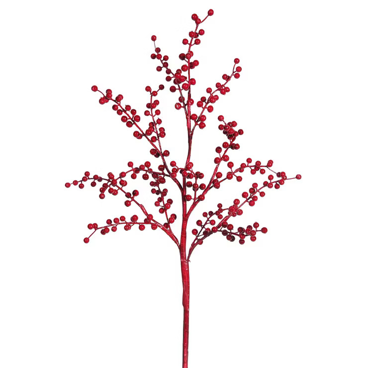 Vickerman Artificial Red Outdoor Berry Spray | Target