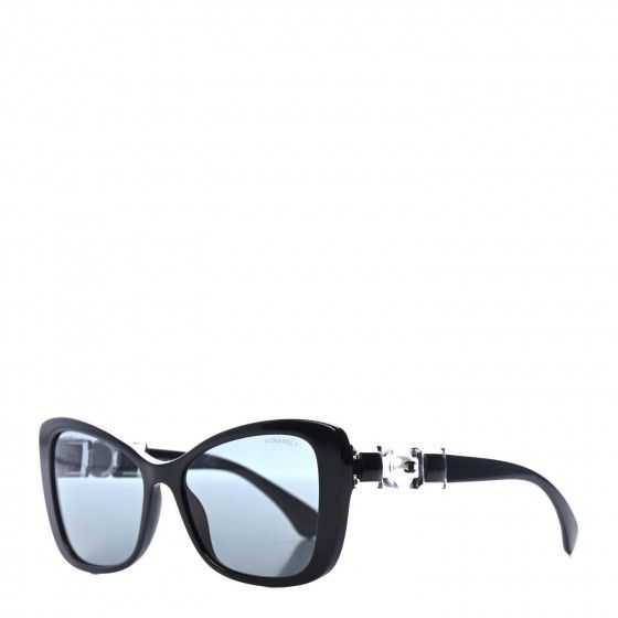 CHANEL Acetate Pearl Butterfly Sunglasses 5445-H Black | Fashionphile
