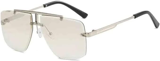Sunglasses UV400 Protection | Rimless Double Bridge Metal Frame | for Women Men Outdoor Sports & ... | Amazon (US)
