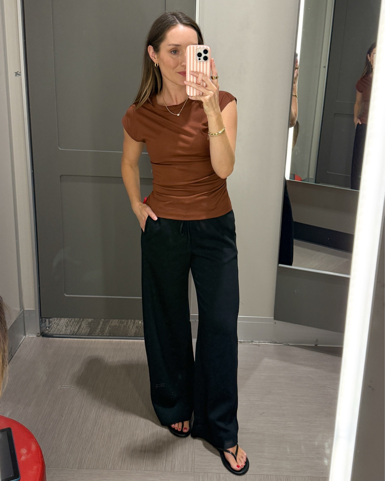 These pants are targets answer to the Aritzia Lodge pant or the gap easy pant. While i don’t think they quite live up, the price point is unbeatable. Wearing XS top and bottom.