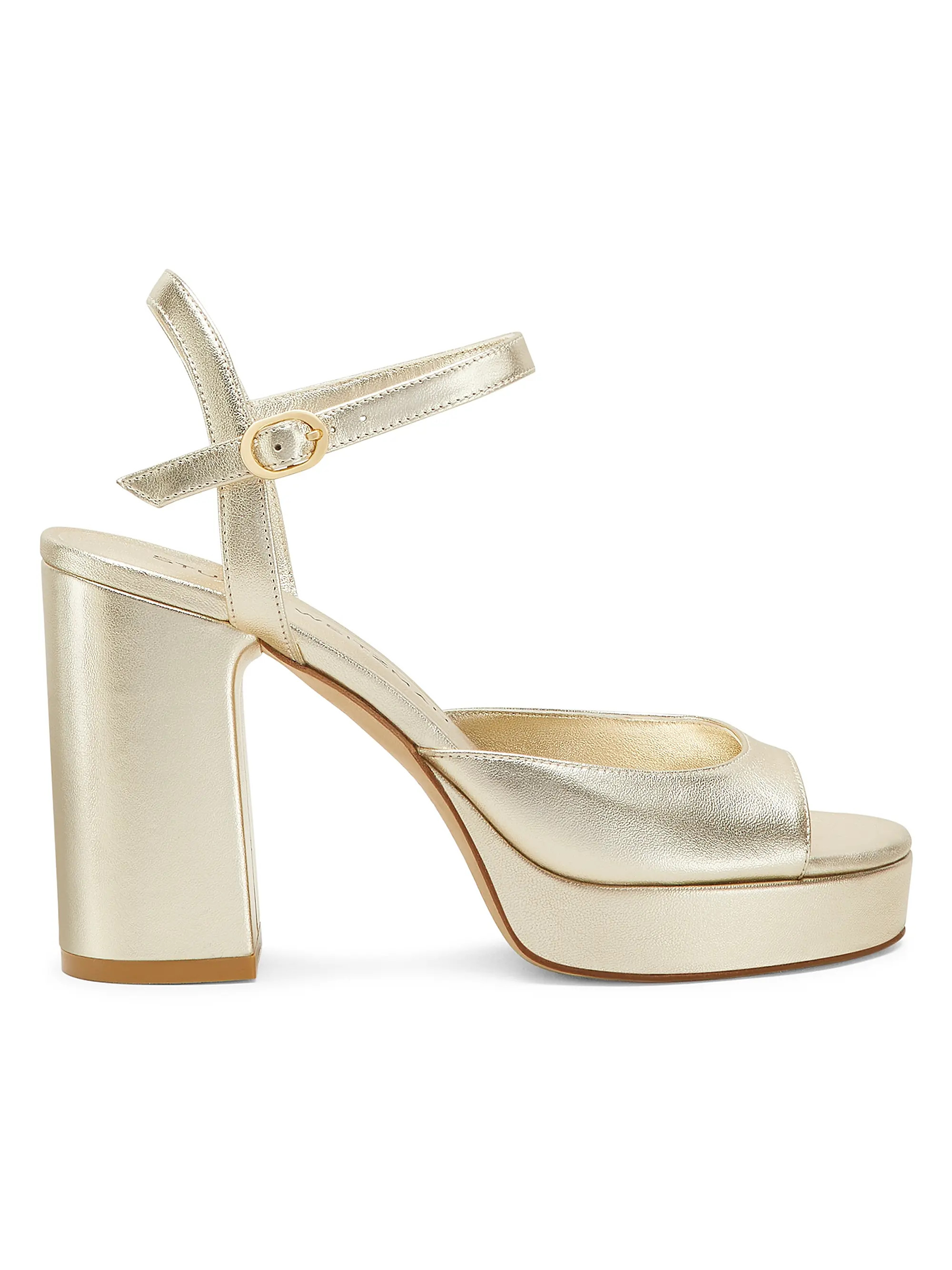 Dayna II 100MM Metallic Leather Platform Sandals | Saks Fifth Avenue
