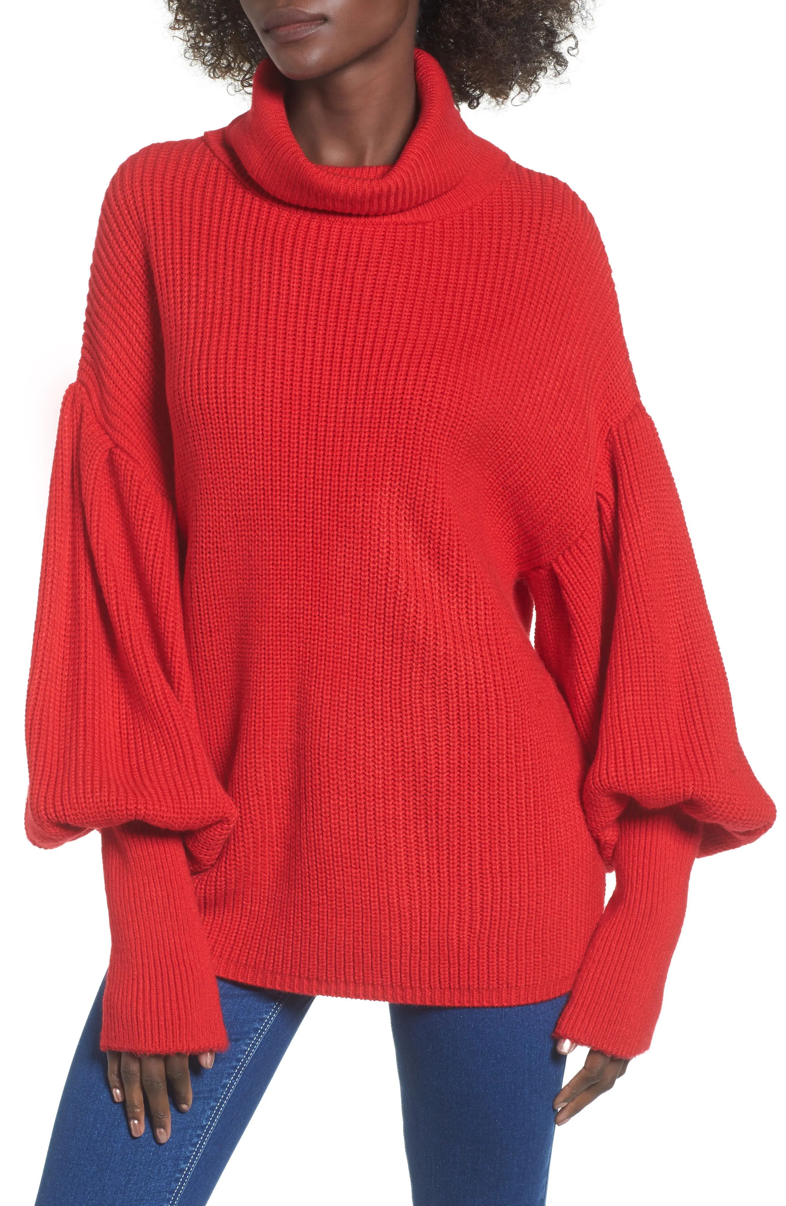 Balloon Sleeve Turtleneck Sweater | Nordstrom