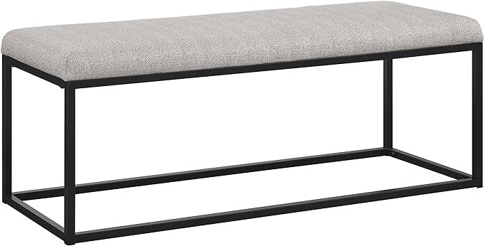 Ball & Cast Modern Upholstered Bench Entryway Bench Ottoman with Metal Frame, 48 Inch Grey | Amazon (US)